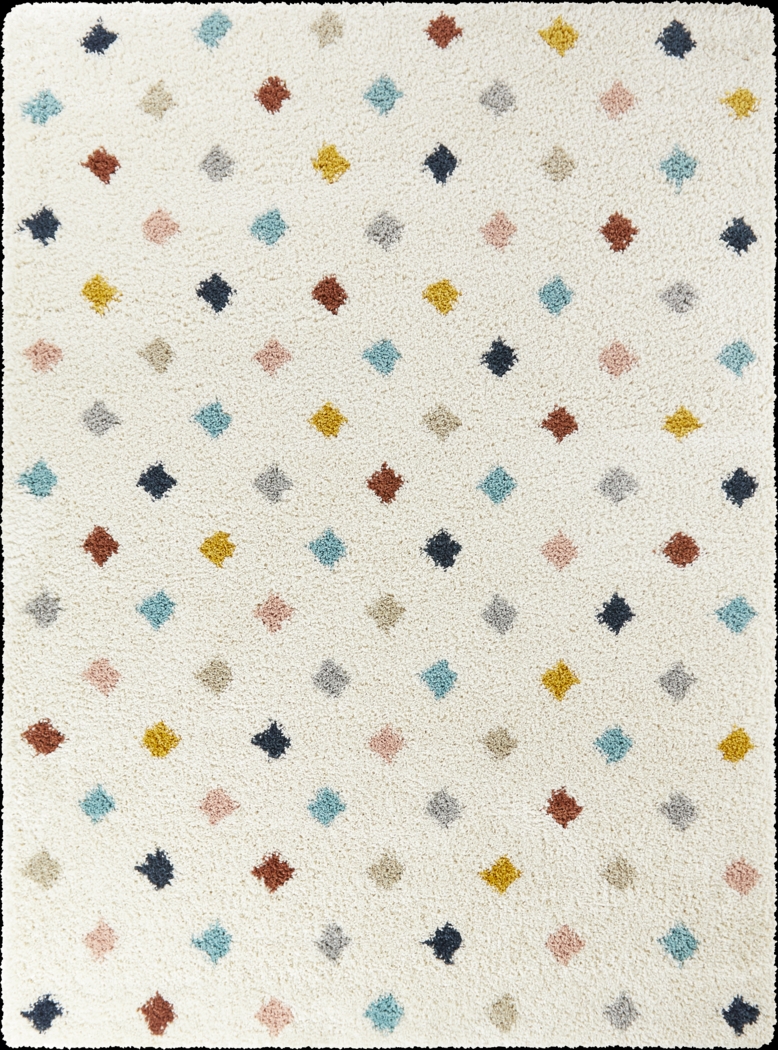 Kids Pastel Diamonds White 5'3 x 7' Rug - Thumbnail - Image 1