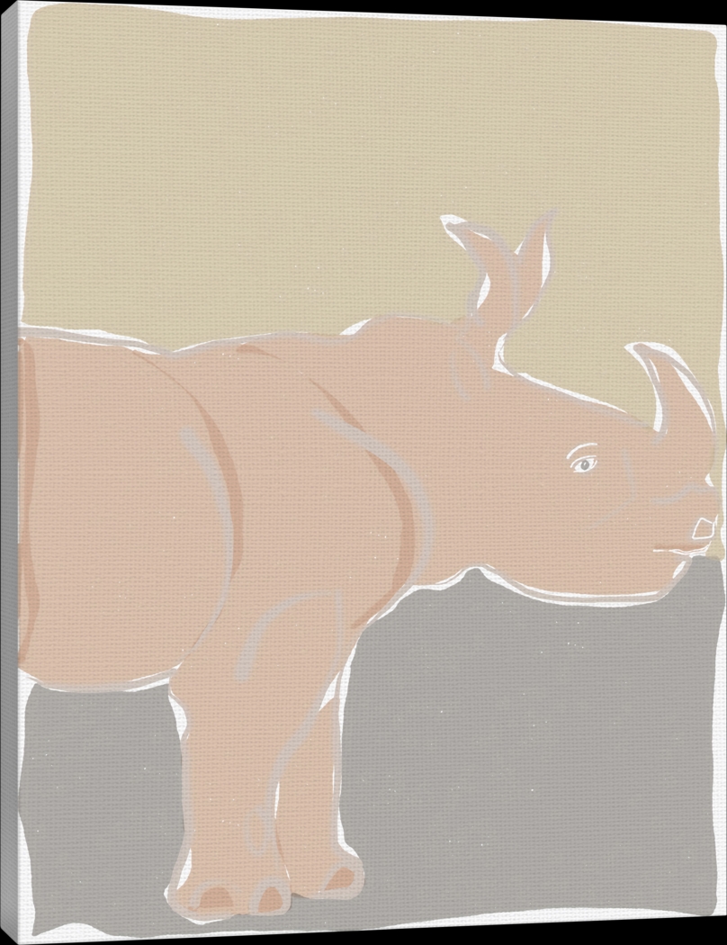 Kids Pastel Rhino Beige Artwork - Thumbnail - Image 4