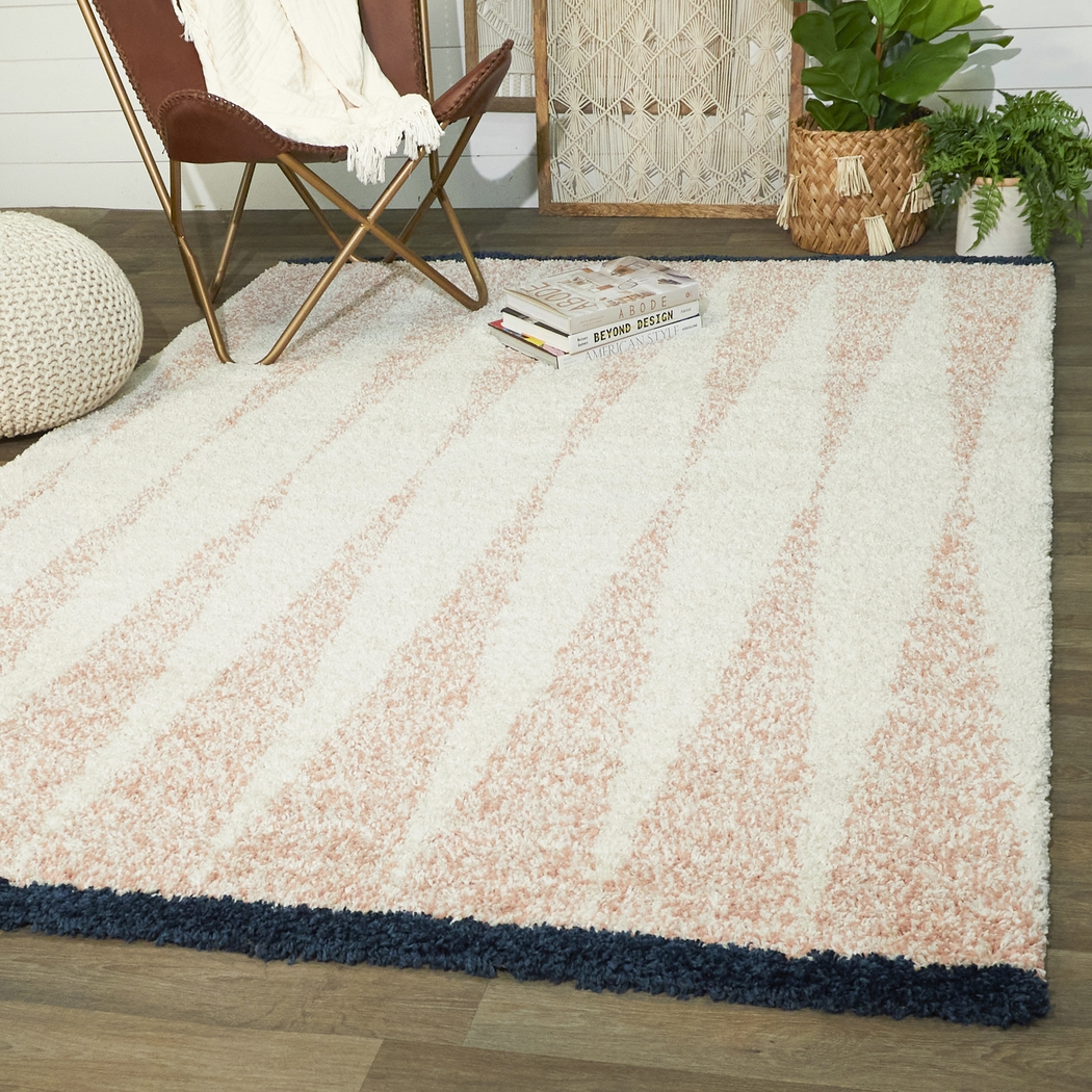 Kids Pastel Stripe Cream 7'10" x 10' Rug - Thumbnail - Image 2