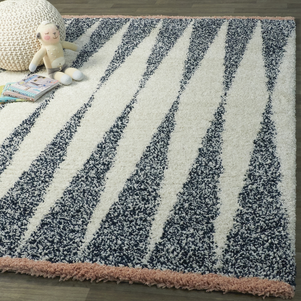 Kids Pastel Stripe Gray 7'10 x 10' Rug - Thumbnail - Image 2
