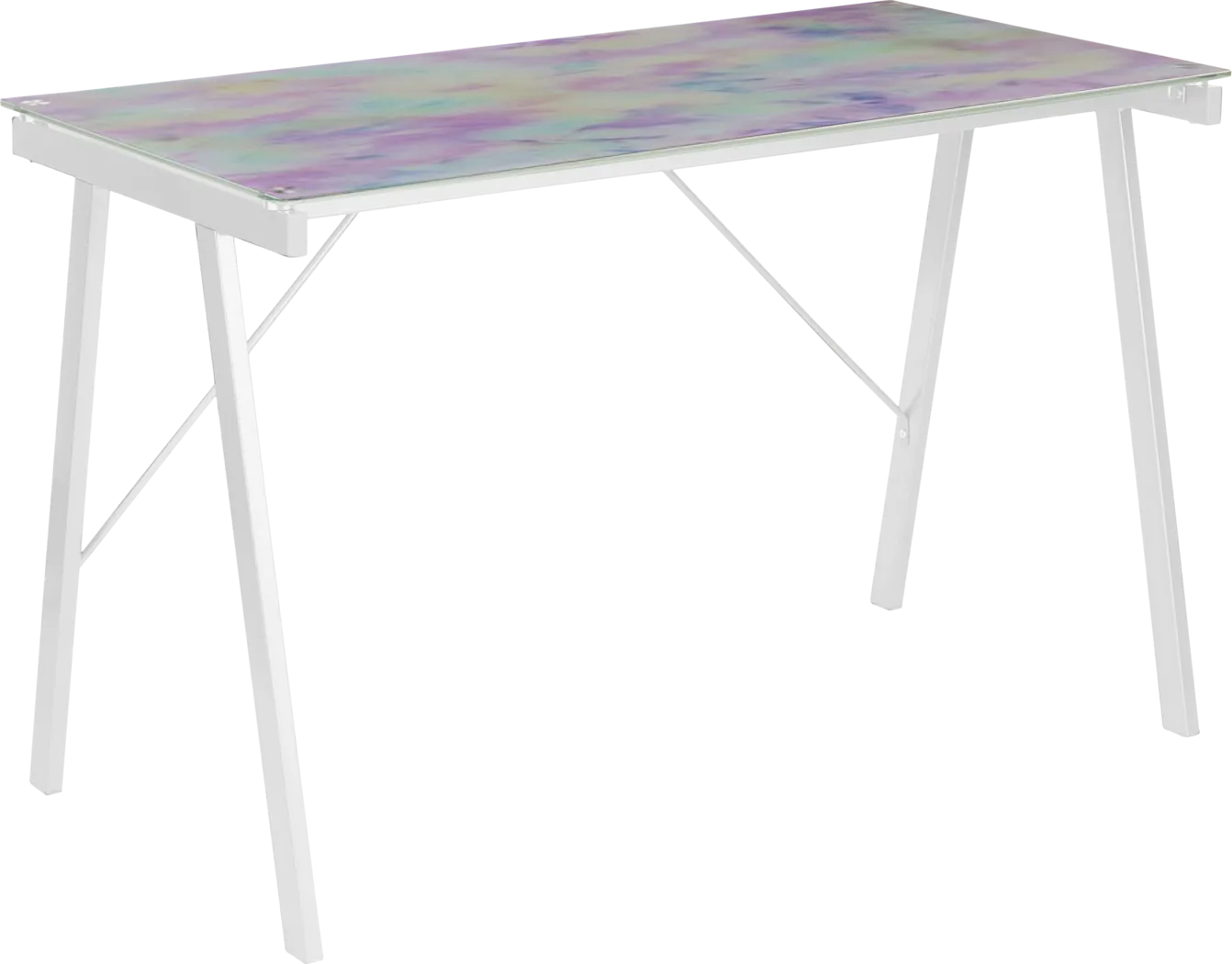 Kids Pastel Tie-Dye White Graphic Desk - Thumbnail - Image 1