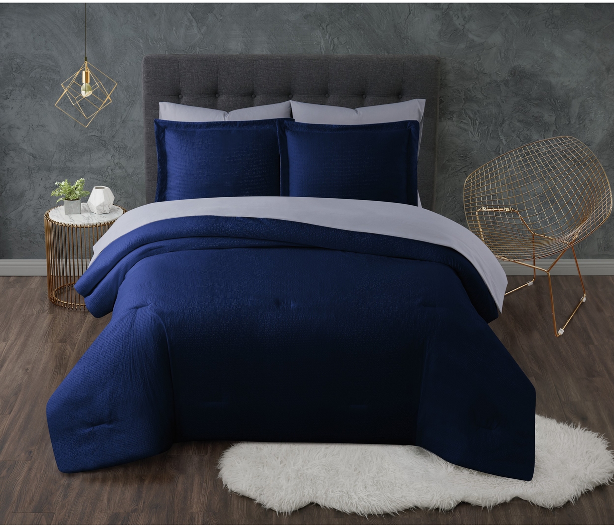 Kids Pasty Fields Navy Full Comforter Set - Thumbnail - Image 1