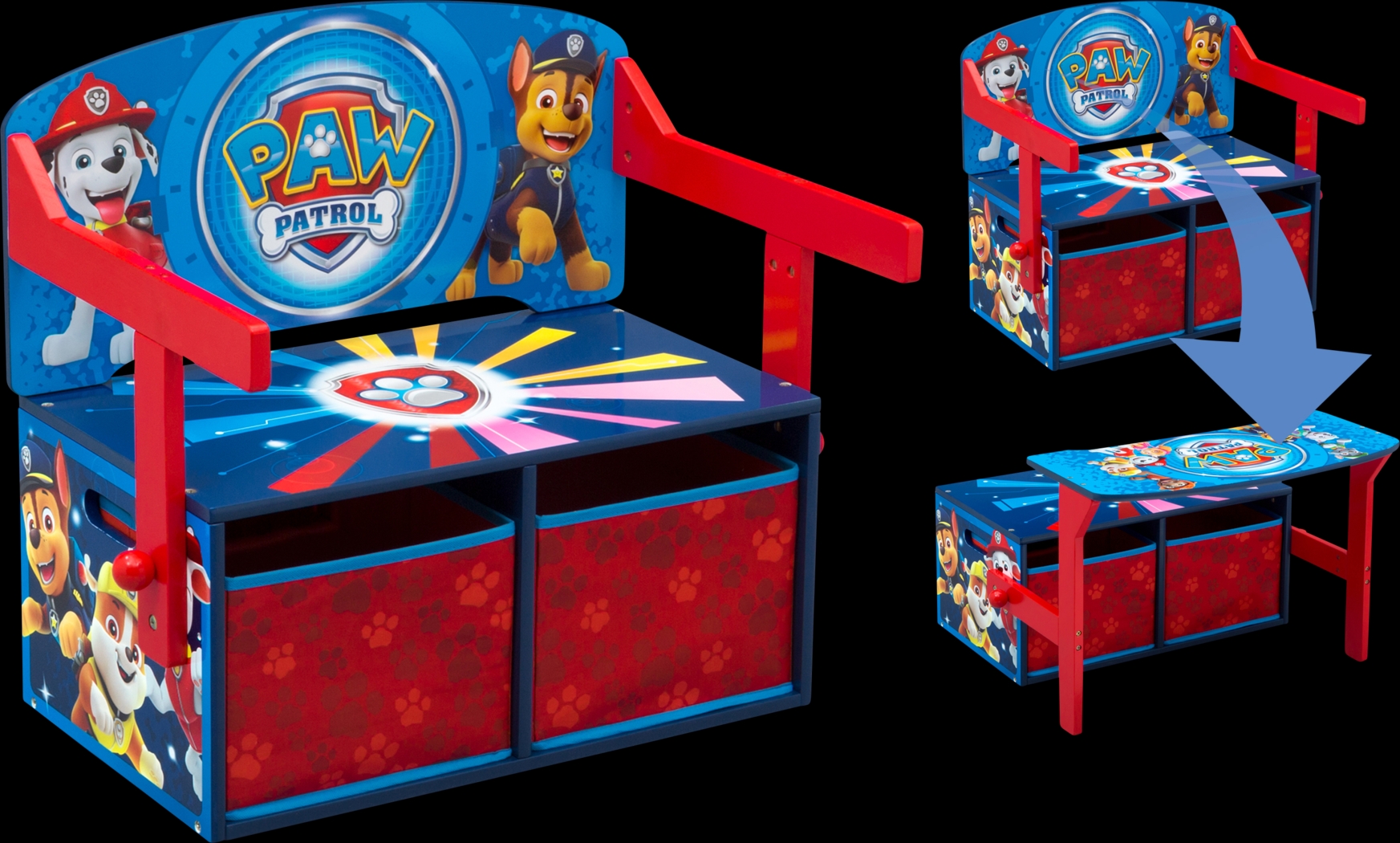 Kids Paw Patrol Blue Convertible Bench - Thumbnail - Image 2