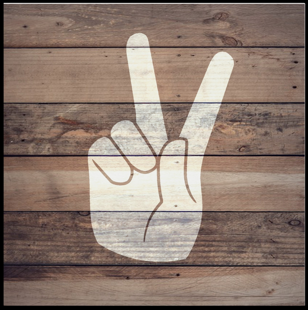 Kids Peace Hand Brown Artwork - Thumbnail - Image 1