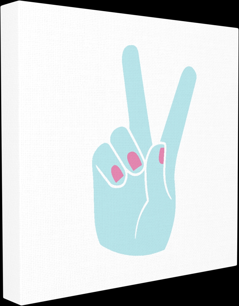Kids Peace Hand Teal Artwork - Thumbnail - Image 2