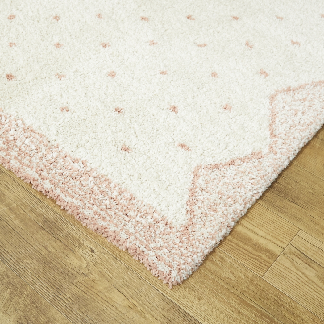 Kids Peach Dots Pink 5'3 x 7' Rug - Thumbnail - Image 4