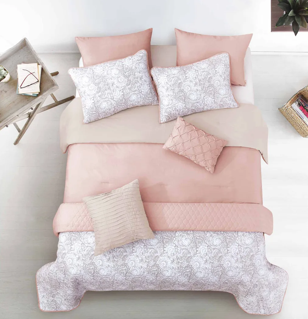 Kids Peachy Dreams Blush 6 Pc Twin Comforter Set - Thumbnail - Image 1