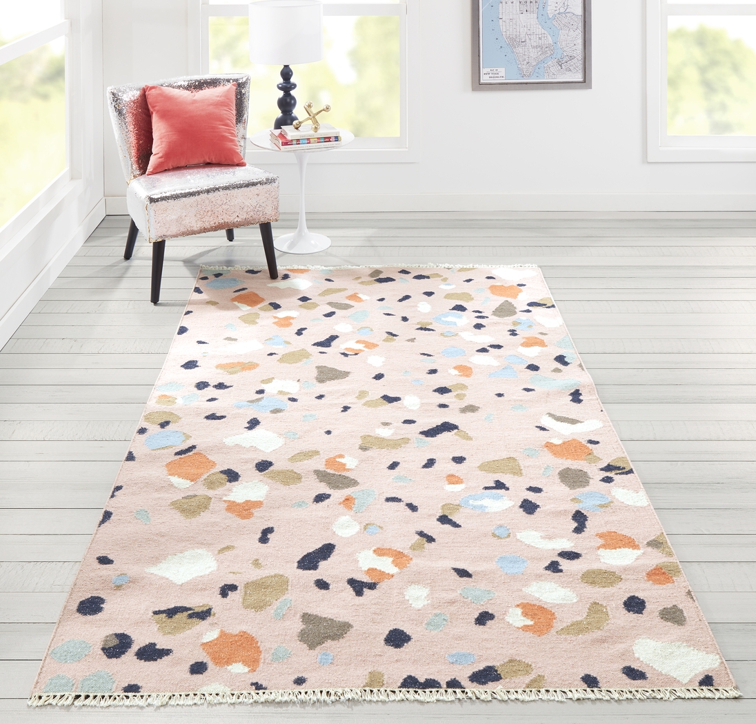 Kids Pebble Patch Pink 5' x 7'6 Rug - Thumbnail - Image 6