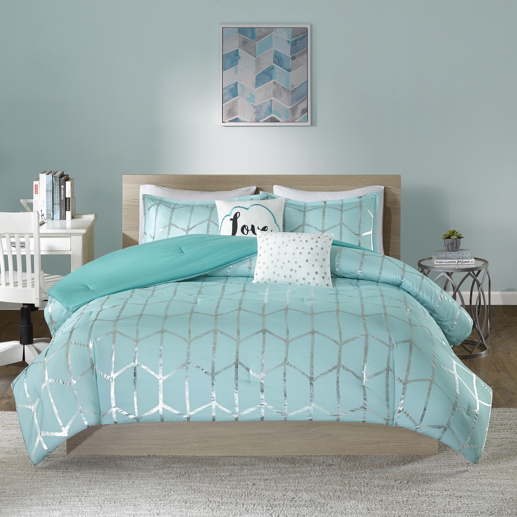 Kids Penmare Aqua Full/Queen Comforter Set - Thumbnail - Image 2
