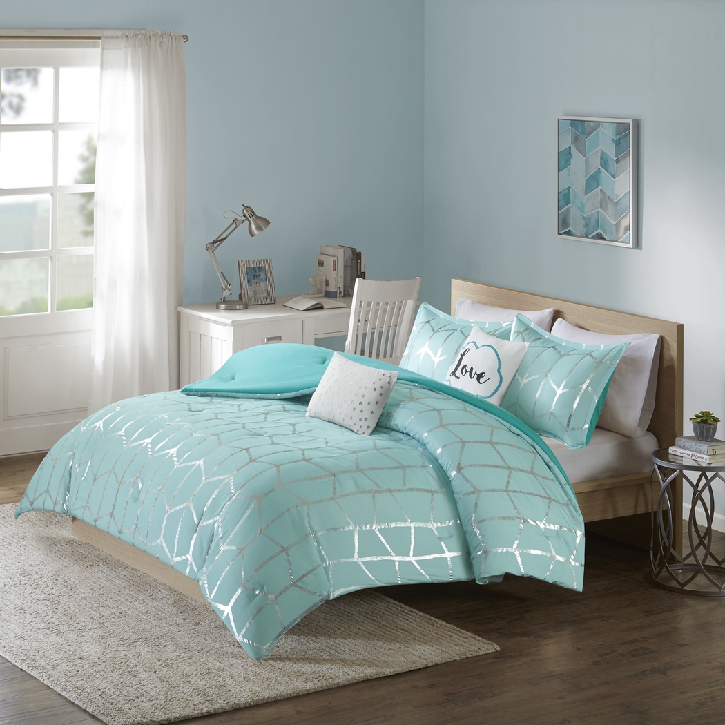 Kids Penmare Aqua Full/Queen Comforter Set - Thumbnail - Image 1
