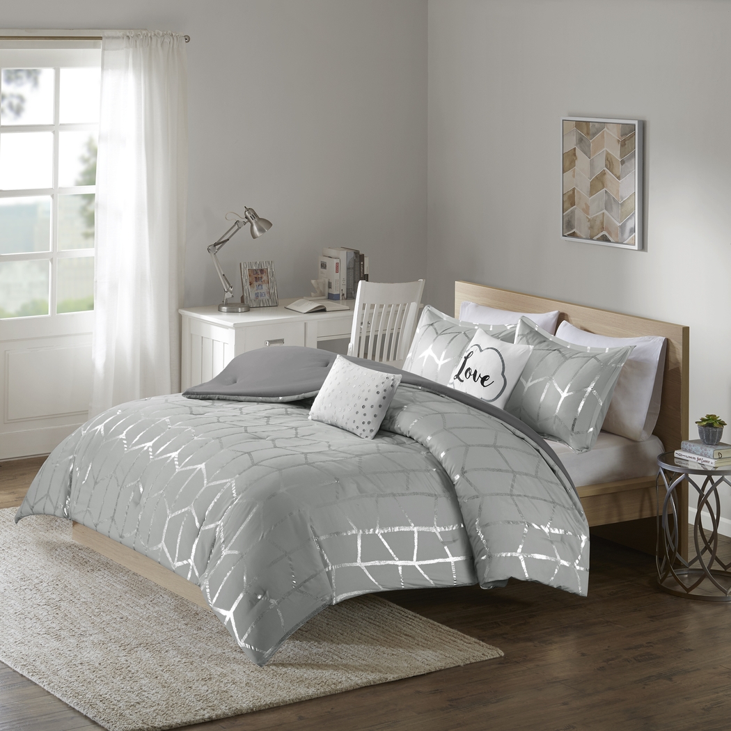Kids Penmare Gray Full/Queen Comforter Set - Thumbnail - Image 1