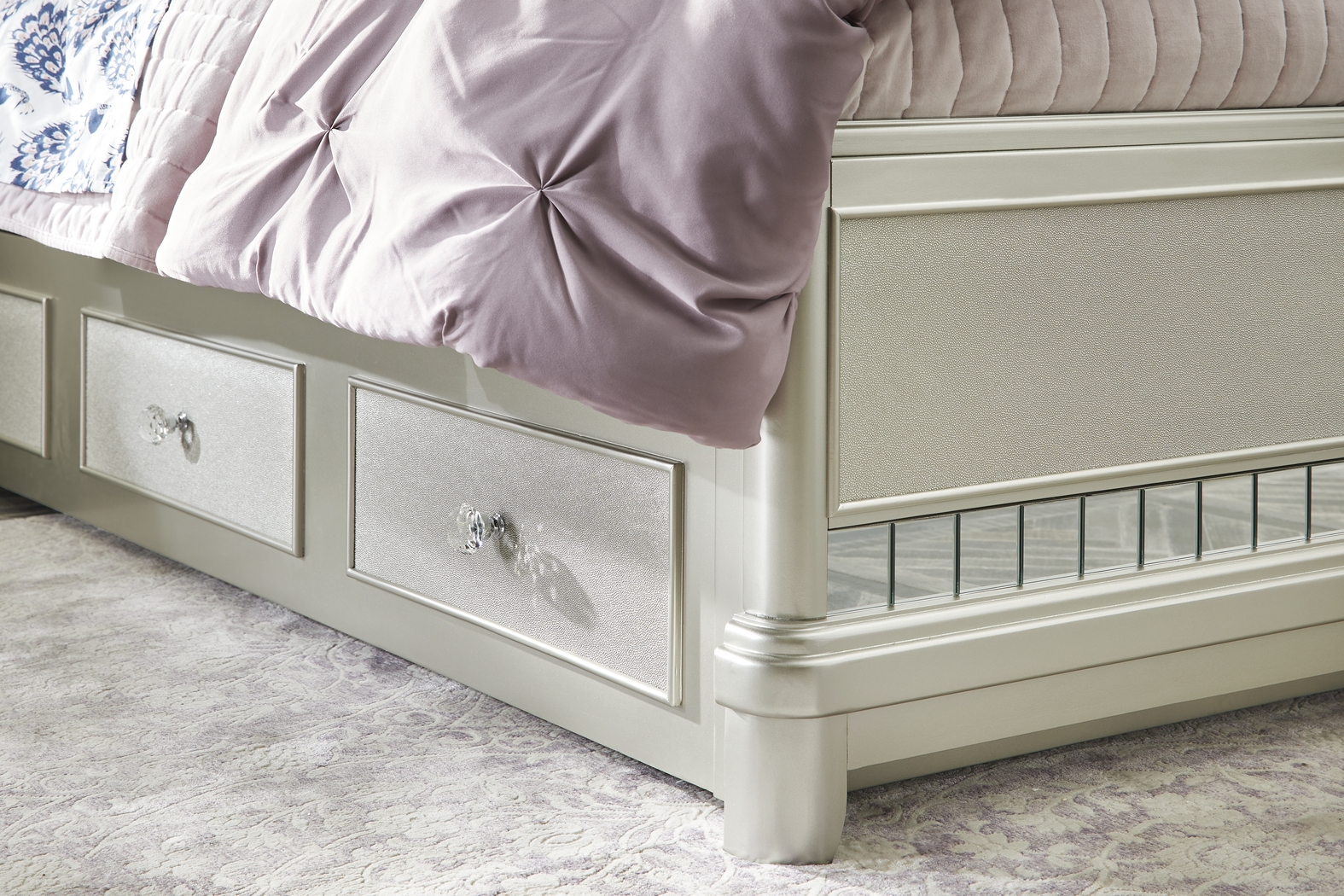 Kids Petit Paris Silver 3 Pc Twin Panel Bed - Thumbnail - Image 4