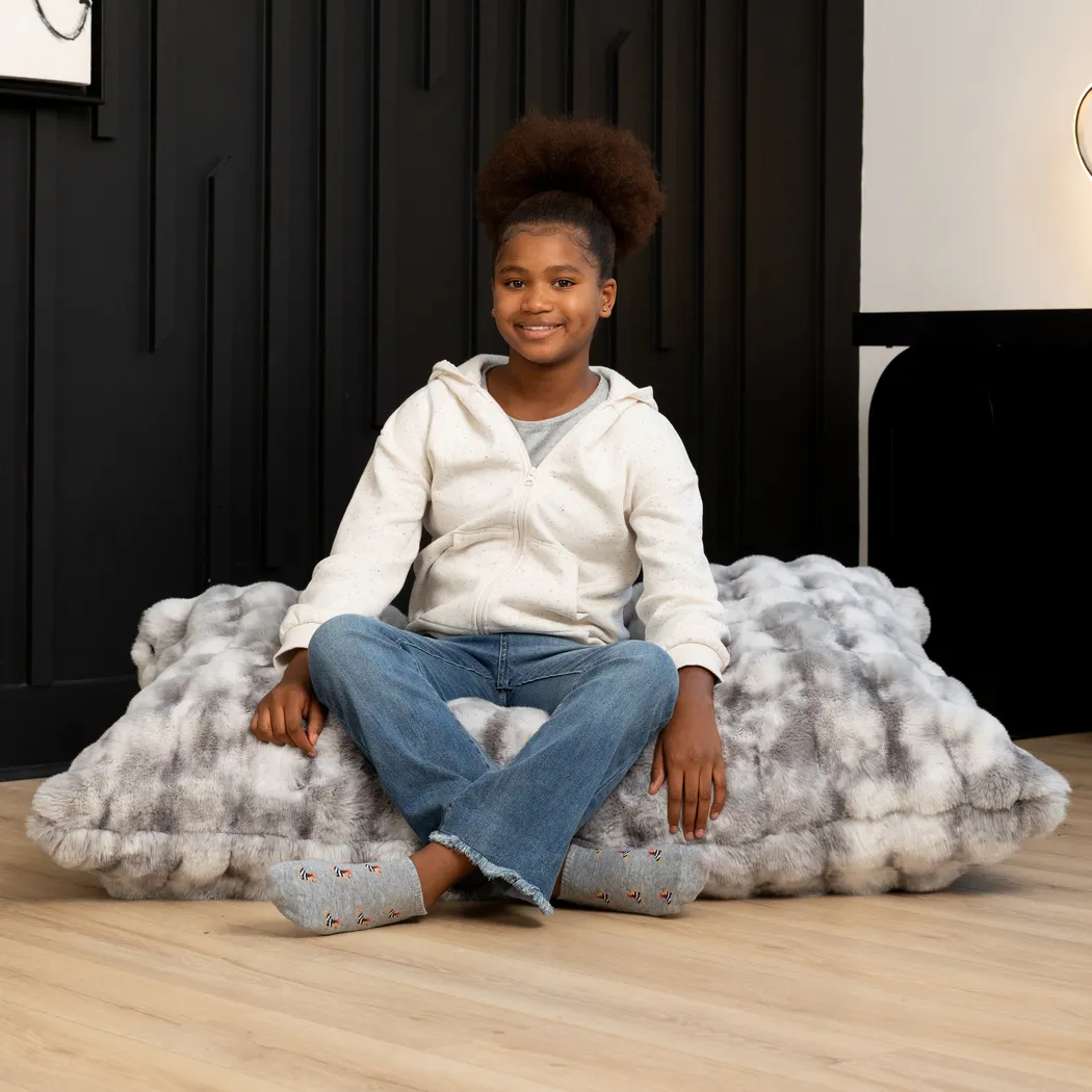 Kids Pillow Saxx Crash Puff Gray Lounger - Thumbnail - Image 4