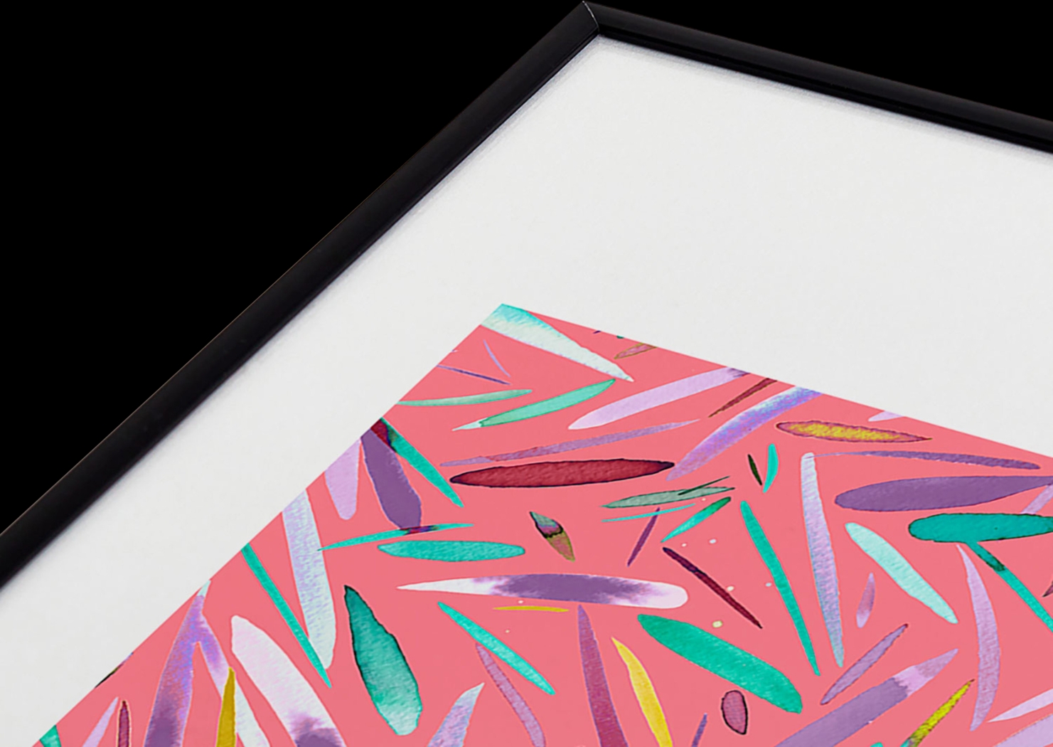 Kids Pink Rain Stripes Pink Metal Framed Print - Thumbnail - Image 3