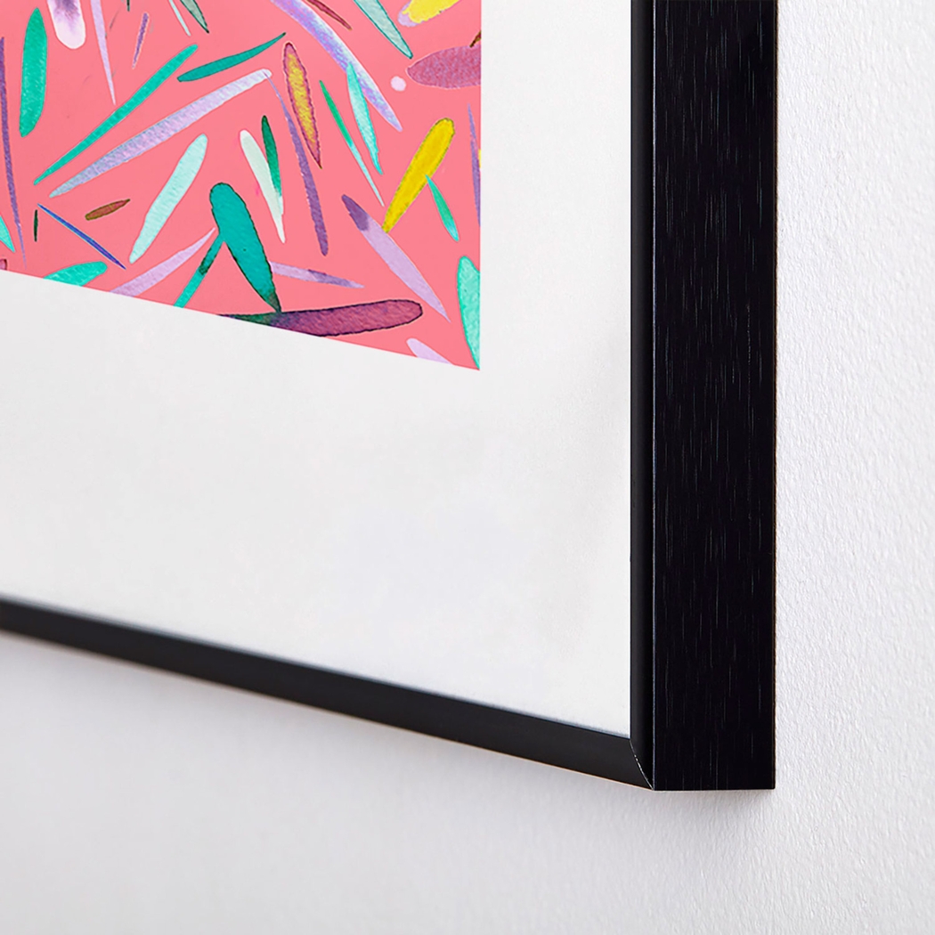 Kids Pink Rain Stripes Pink Metal Framed Print - Thumbnail - Image 4