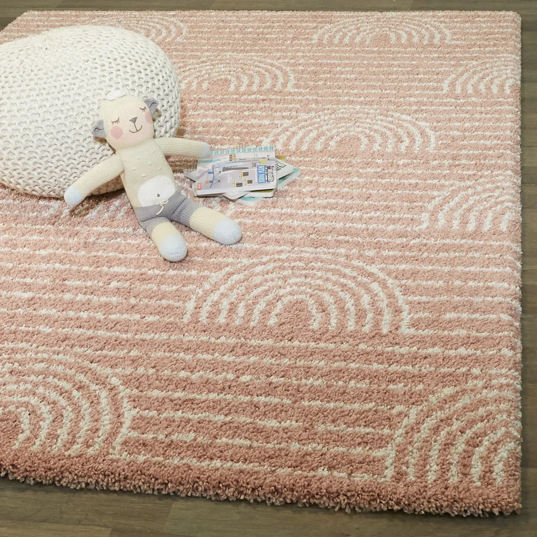 Kids Pink Rainbow Pink 3'11" x 5'7" Rug - Thumbnail - Image 2