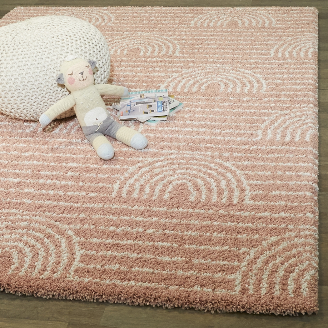 Kids Pink Rainbow Pink 5'3 x 7' Rug - Thumbnail - Image 2