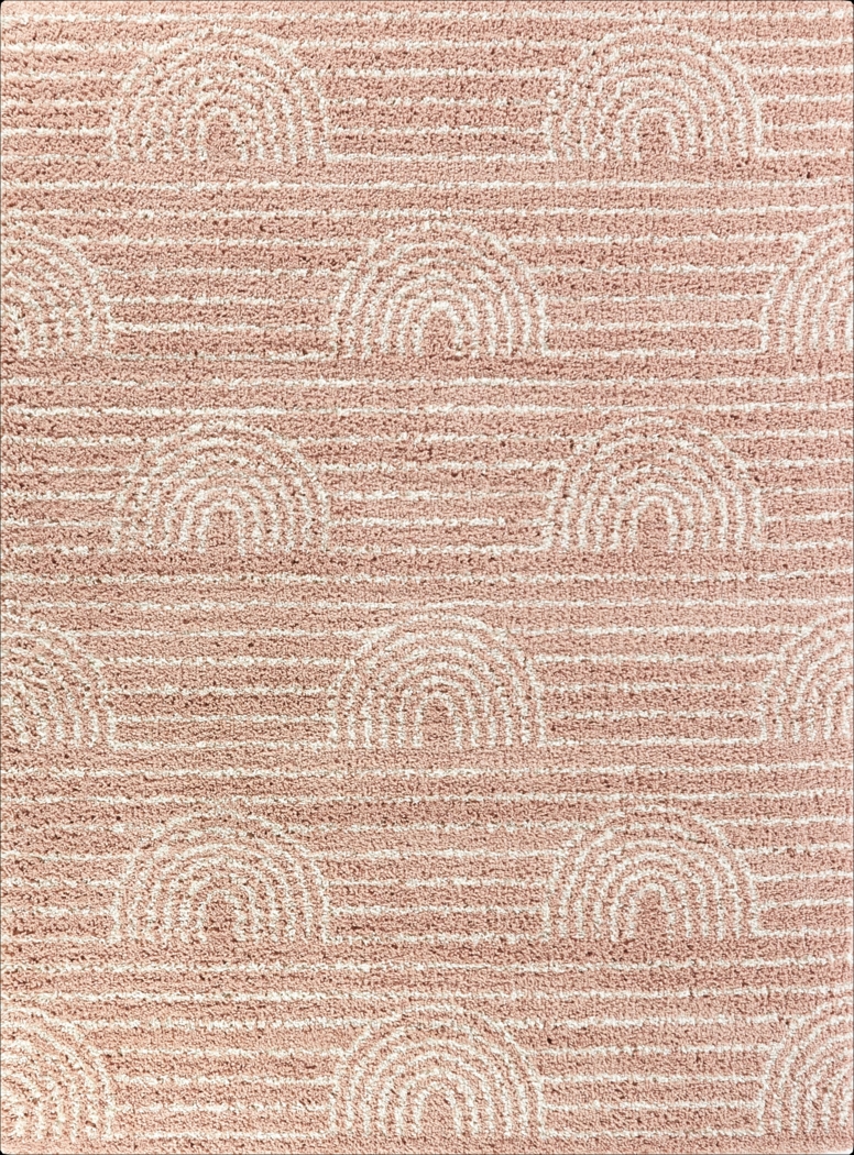 Kids Pink Rainbow Pink 5'3 x 7' Rug - Thumbnail - Image 1