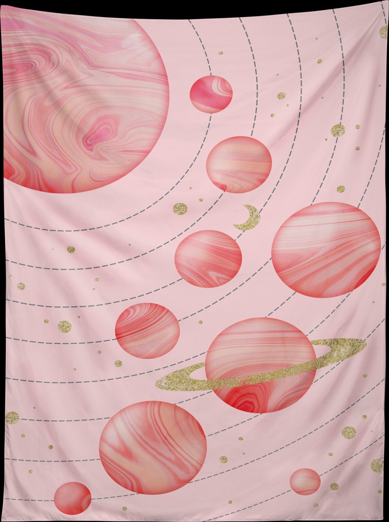 Kids Pink Solar System Wall Pink Decor - Thumbnail - Image 1