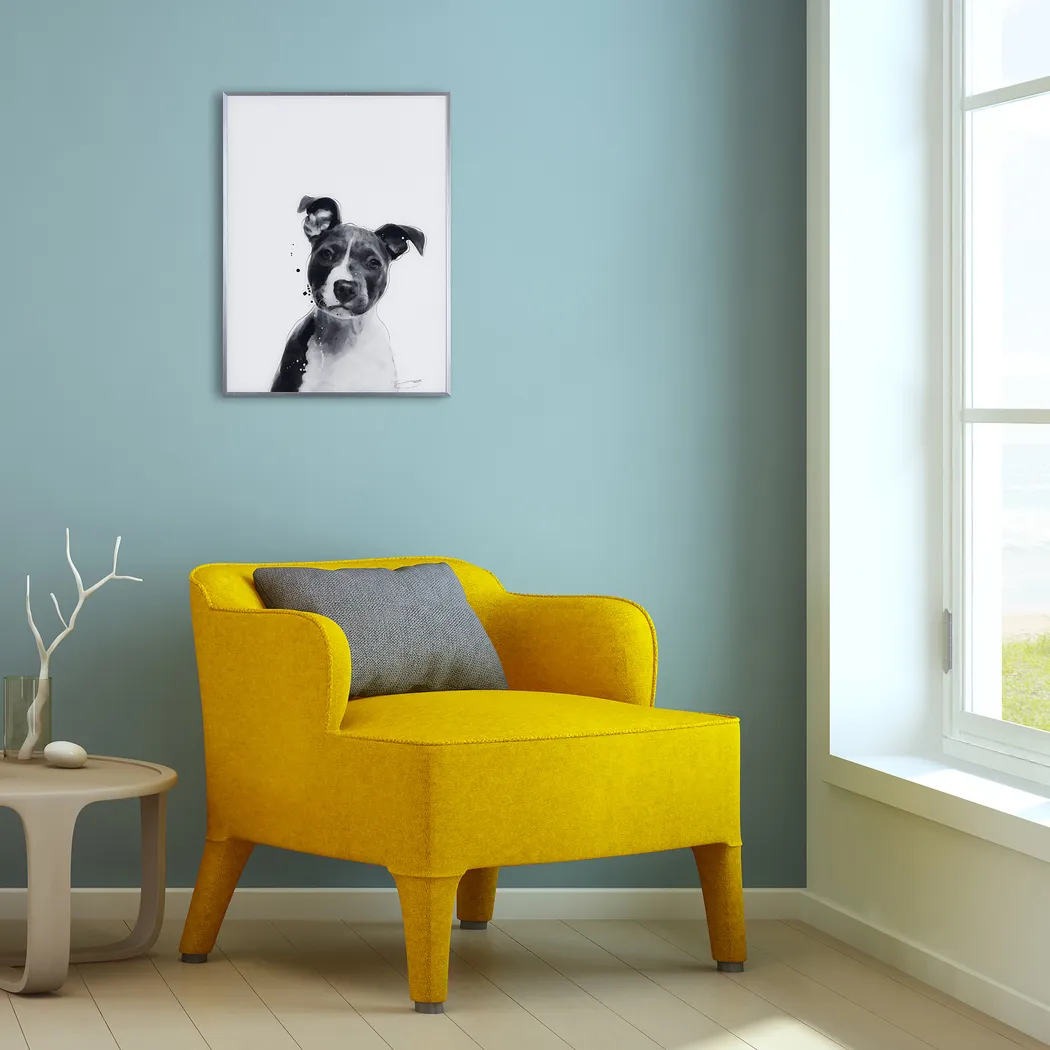 Kids Pitbull Pup Black Wall Art - Thumbnail - Image 4