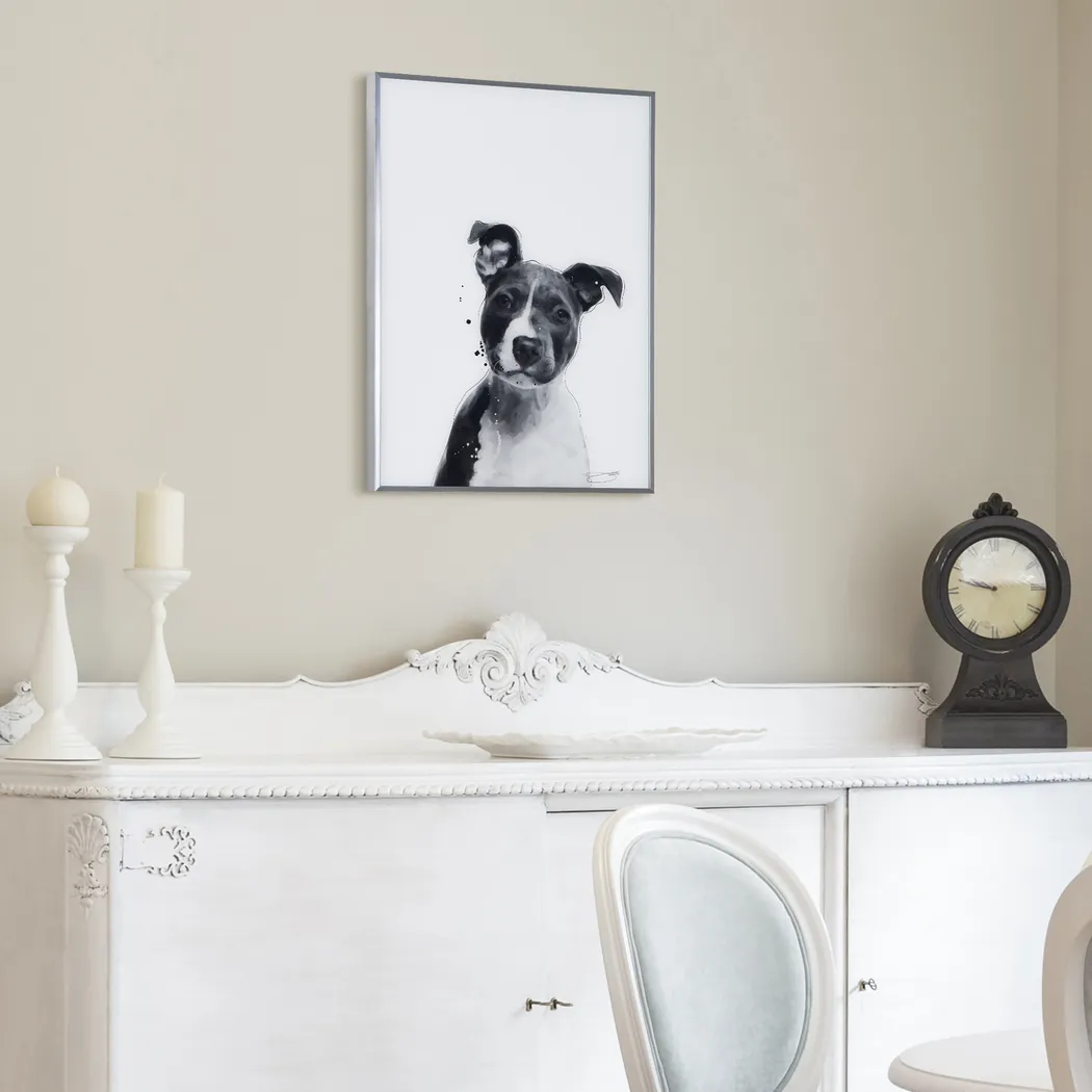 Kids Pitbull Pup Black Wall Art - Thumbnail - Image 7