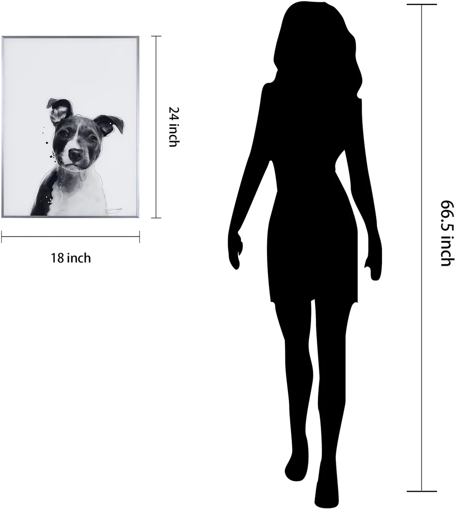 Kids Pitbull Pup Black Wall Art - Thumbnail - Image 8