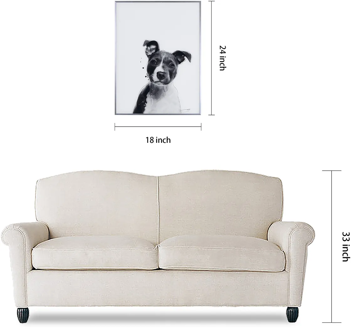 Kids Pitbull Pup Black Wall Art - Thumbnail - Image 9