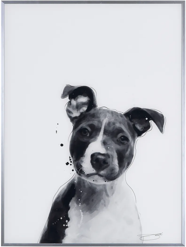 Kids Pitbull Pup Black Wall Art - Thumbnail - Image 1