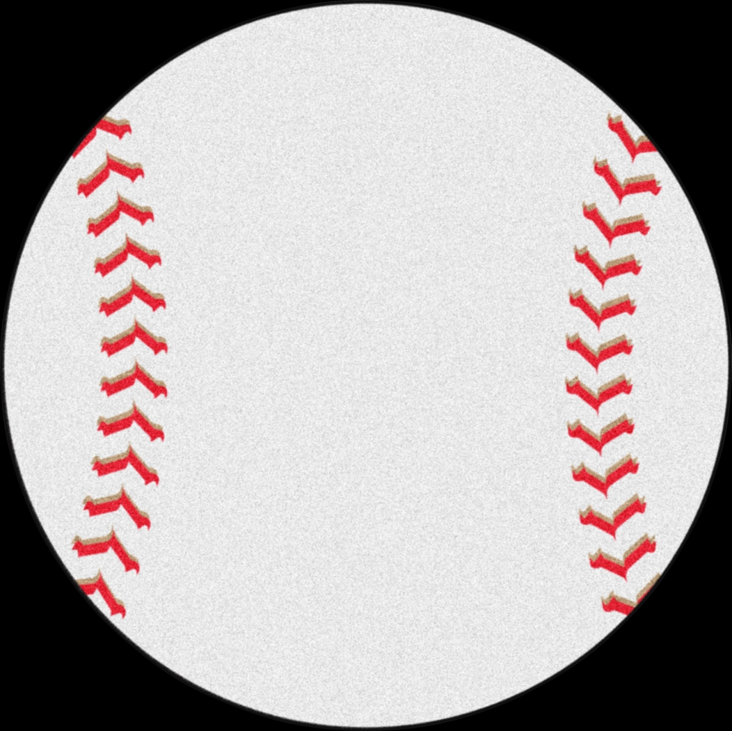 Kids Pitch and Catch White 27 in. Round Rug - Thumbnail - Image 1