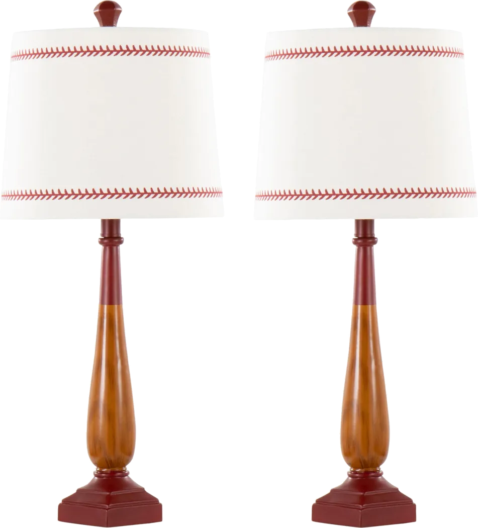 Kids Pitchers Place Red Lamp, Set of 2 - Thumbnail - Image 1