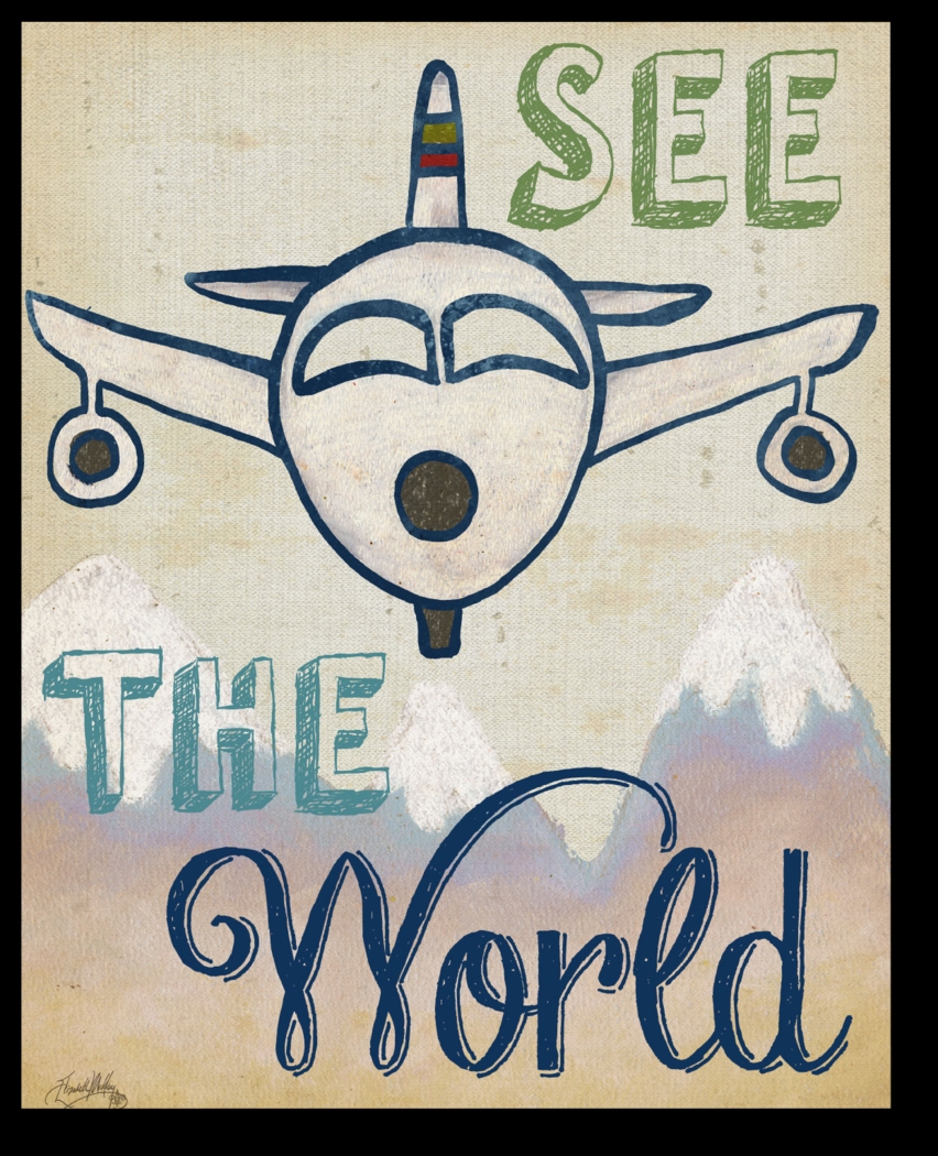 Kids Plane Tour Gray Artwork - Thumbnail - Image 1