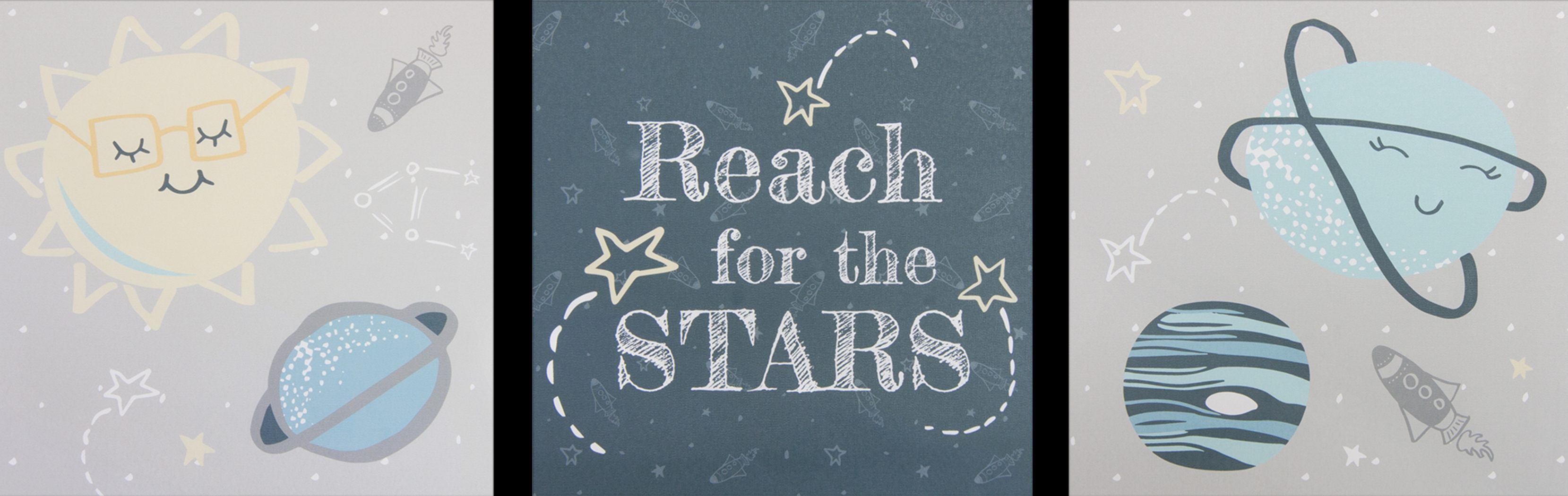 Kids Planetary Slumbers Gray 3 Pc Artwork - Thumbnail - Image 2