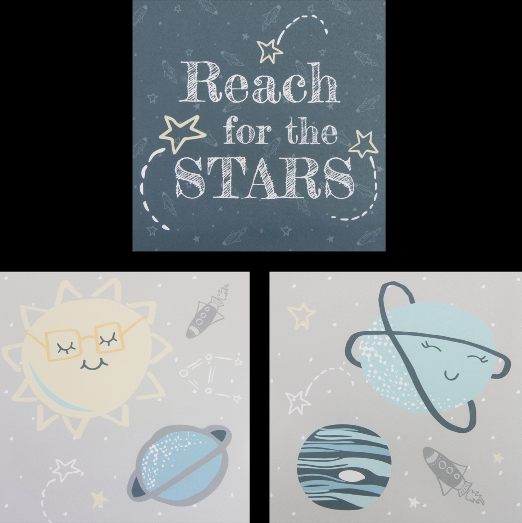 Kids Planetary Slumbers Gray 3 Pc Artwork - Thumbnail - Image 1