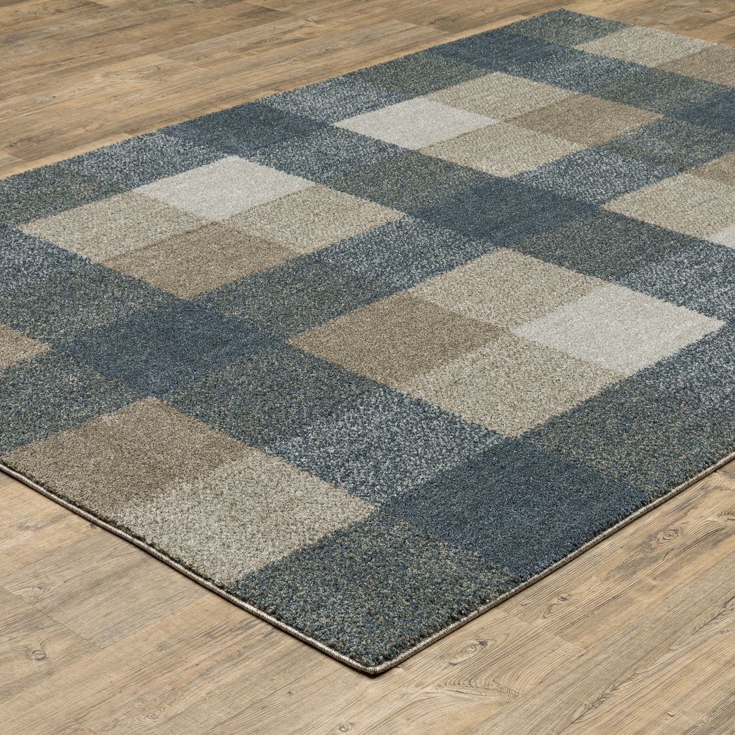 Kids Playful Plaid Gray 5'3 x 7'6 Rug - Thumbnail - Image 2