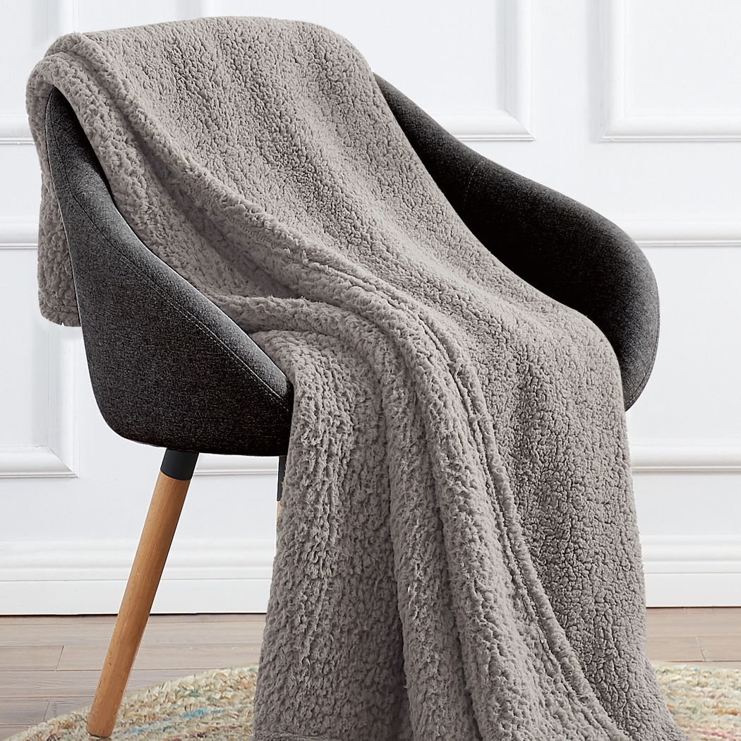 Kids Plush Cloud Gray Full/Queen Blanket - Thumbnail - Image 2