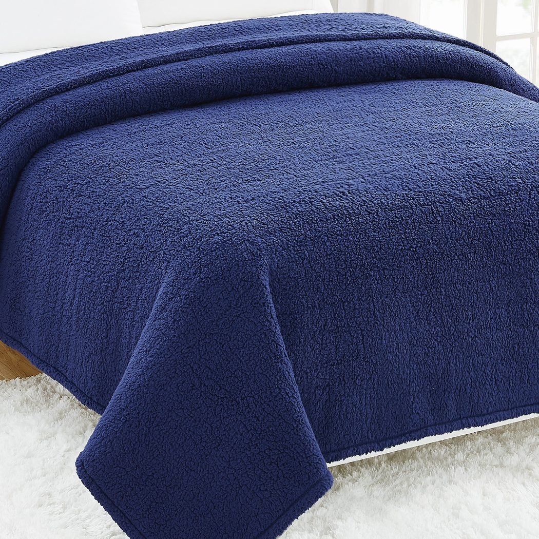 Kids Plush Cloud Navy Twin XL Blanket - Thumbnail - Image 4