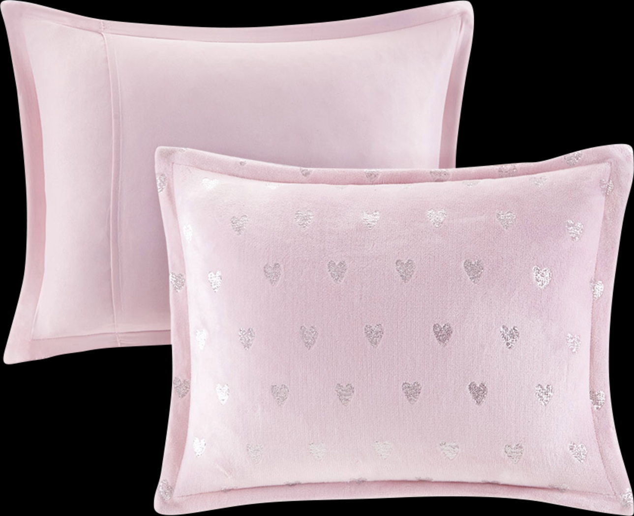 Kids Plush Hearts Pink Full/Queen Comforter Set - Thumbnail - Image 2