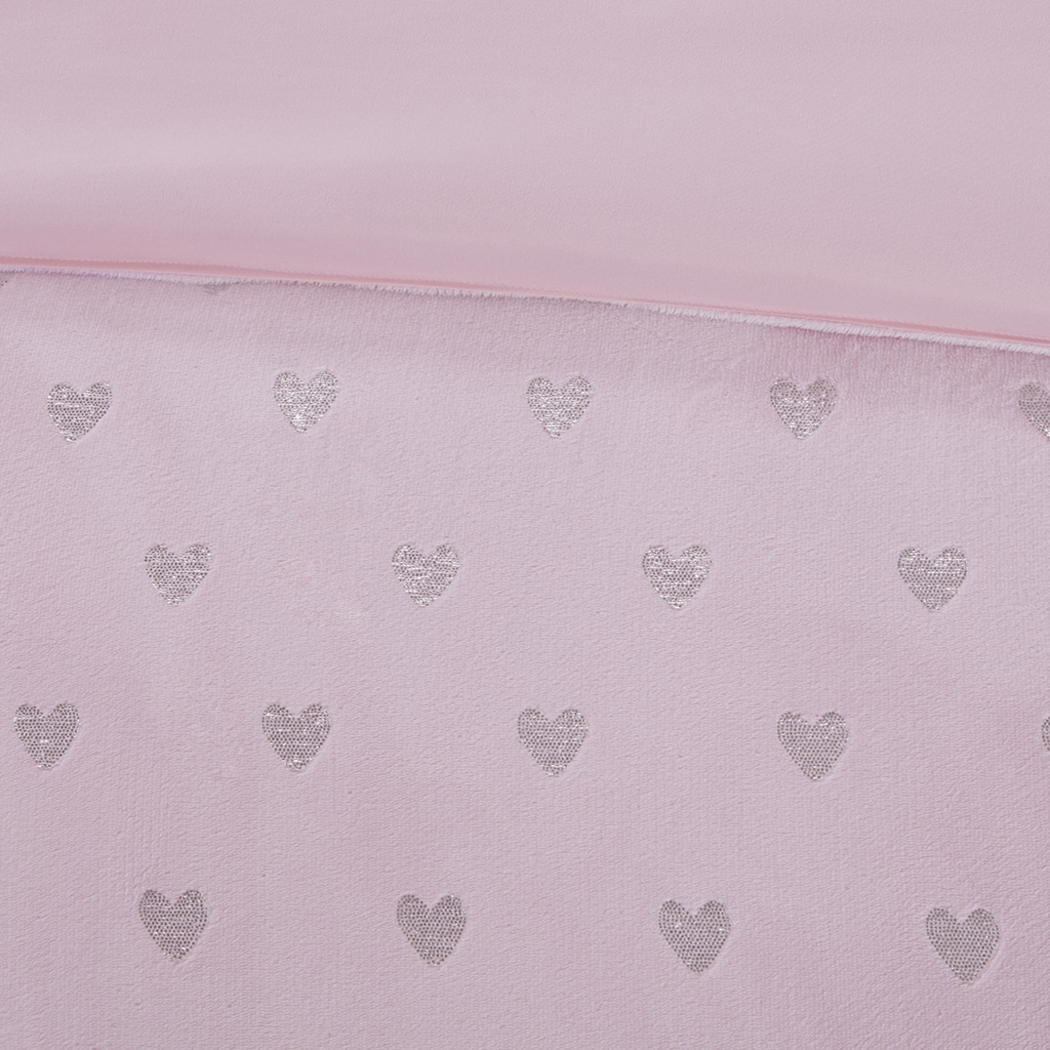 Kids Plush Hearts Pink Full/Queen Comforter Set - Thumbnail - Image 5