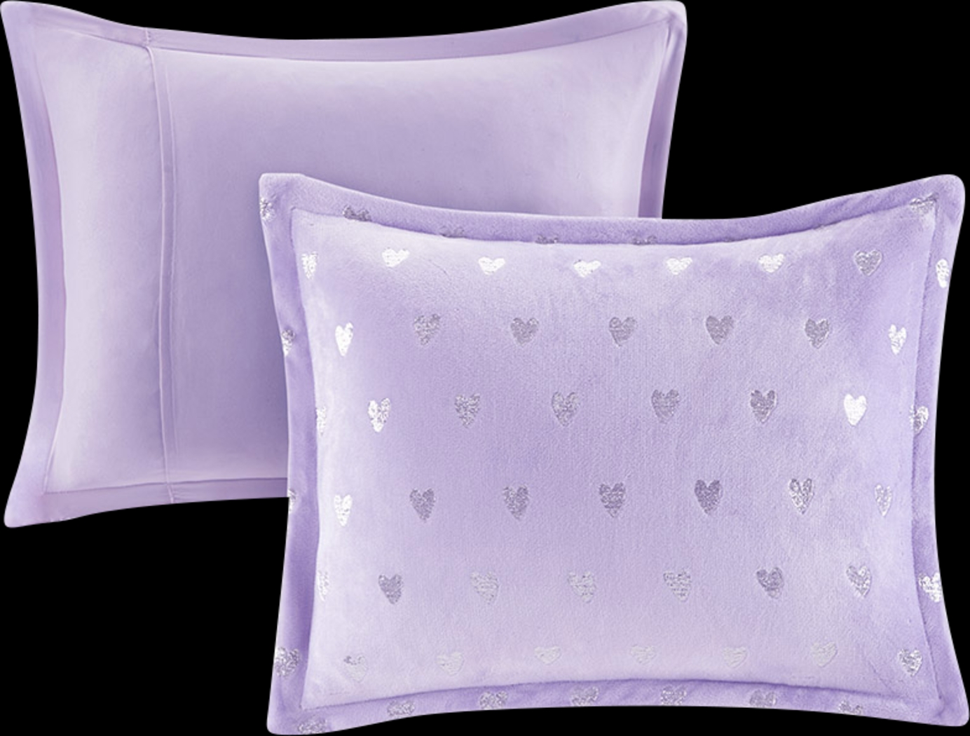 Kids Plush Hearts Purple Twin XL Comforter Set - Thumbnail - Image 2
