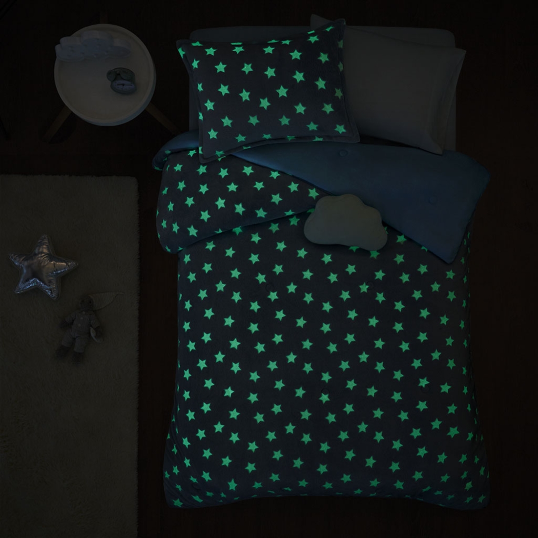 Kids Plush Stars Aqua Twin Comforter Set - Thumbnail - Image 2