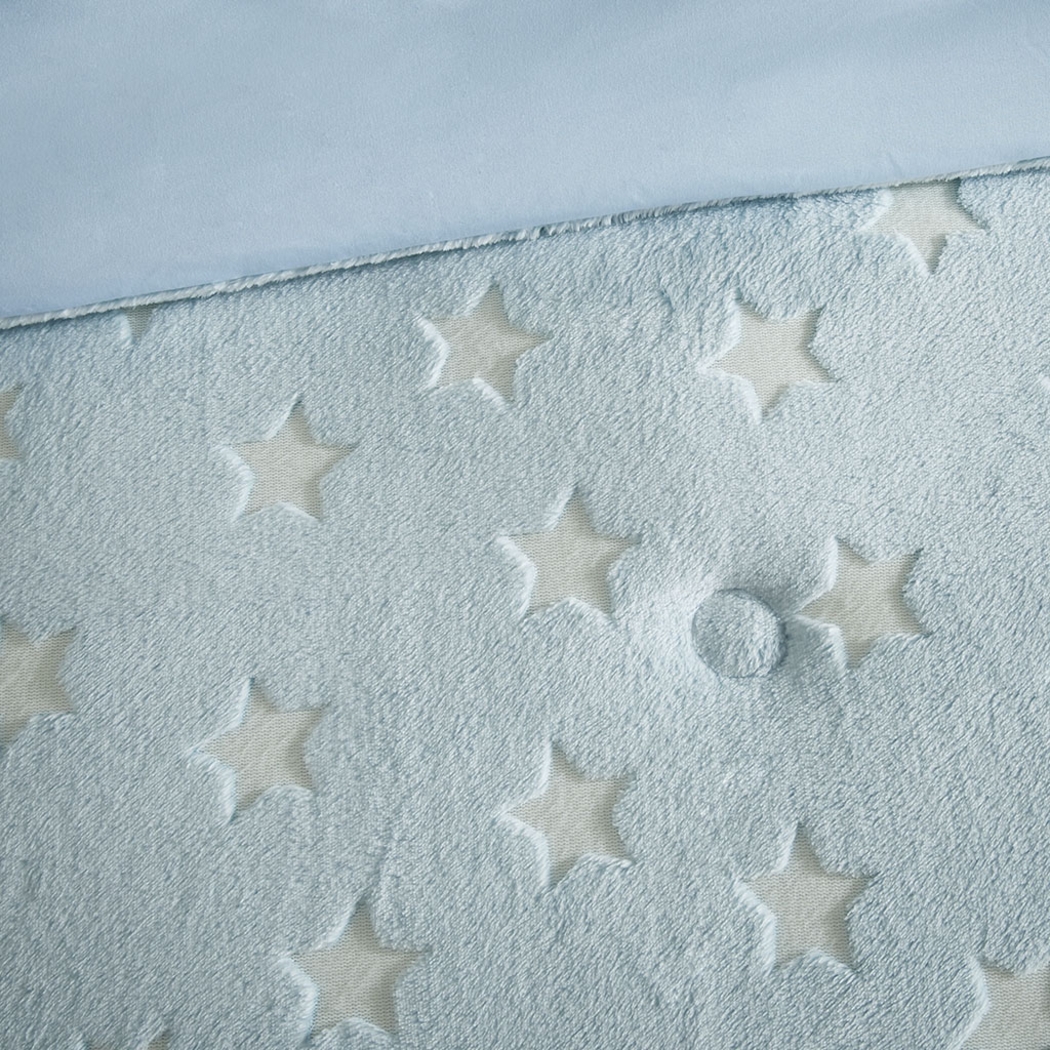 Kids Plush Stars Aqua Twin Comforter Set - Thumbnail - Image 7