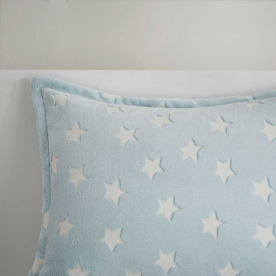 Kids Plush Stars Aqua Full/Queen Comforter Set - Thumbnail - Image 4