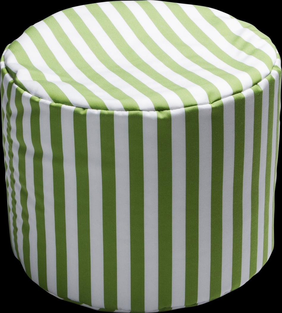 Kids Poppilly Green/White Indoor/Outdoor Ottoman - Thumbnail - Image 1