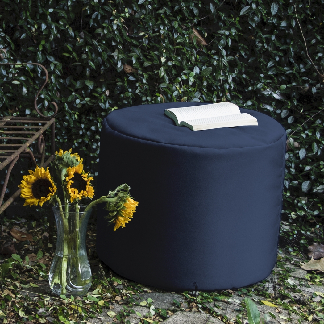 Kids Poppilly Navy Indoor/Outdoor Ottoman - Thumbnail - Image 2