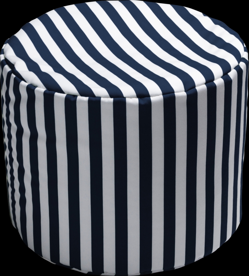 Kids Poppilly Navy/White Indoor/Outdoor Ottoman - Thumbnail - Image 1