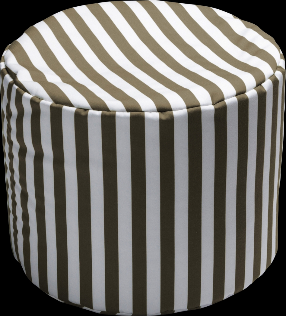 Kids Poppilly Taupe/White Indoor/Outdoor Ottoman - Thumbnail - Image 1