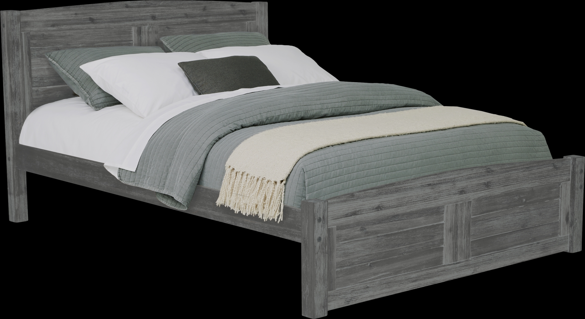 Kids Portside Gray 3 Pc Full Platform Bed - Thumbnail - Image 1