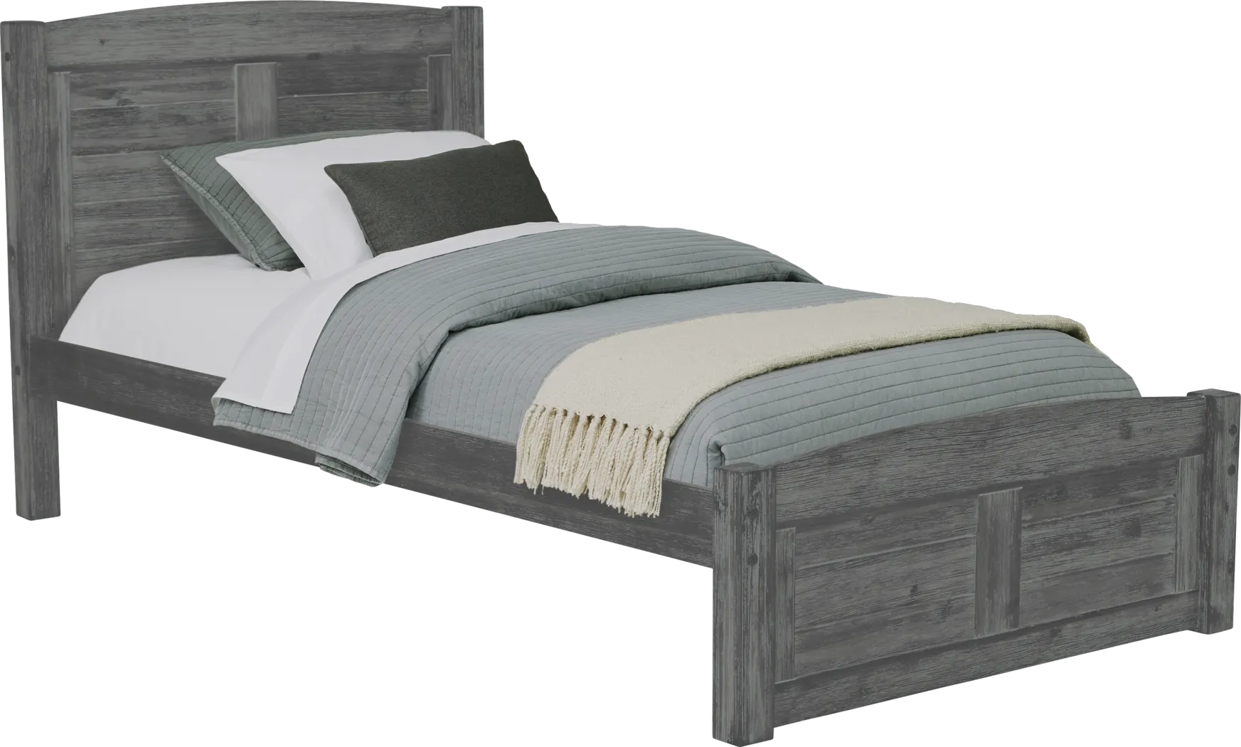 Kids Portside Gray 3 Pc Twin Platform Bed - Thumbnail - Image 1