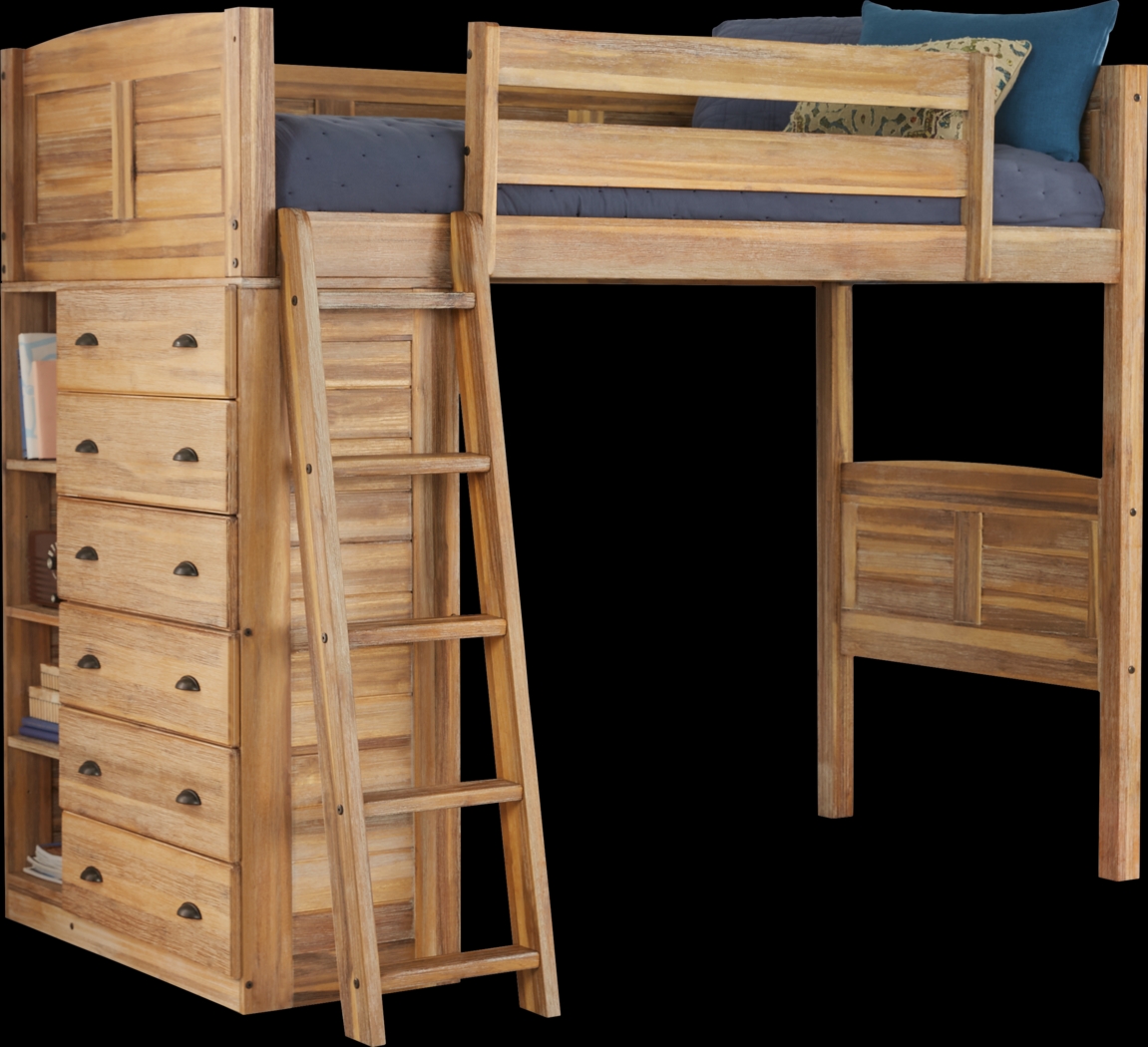 Kids Portside Sand Twin Loft Bed - Thumbnail - Image 1