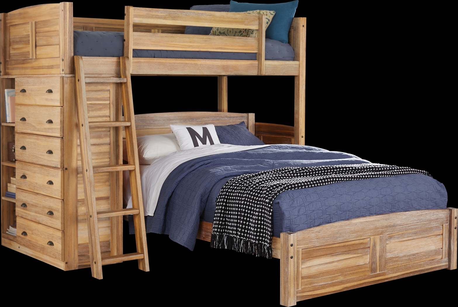 Kids Portside Sand Twin/Twin Loft Bunk Bed - Thumbnail - Image 1